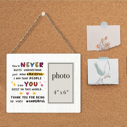 CIANMGD Thank You Picture Frame Inspirational Appreciation Gift 4x6 Wood