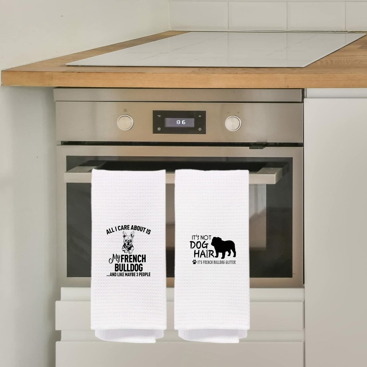 NEGIGA French Bulldog Kitchen Towels 16x24 Set of 4 Frenchie Mom Gifts