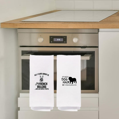 NEGIGA French Bulldog Kitchen Towels 16x24 Set of 4 Frenchie Mom Gifts