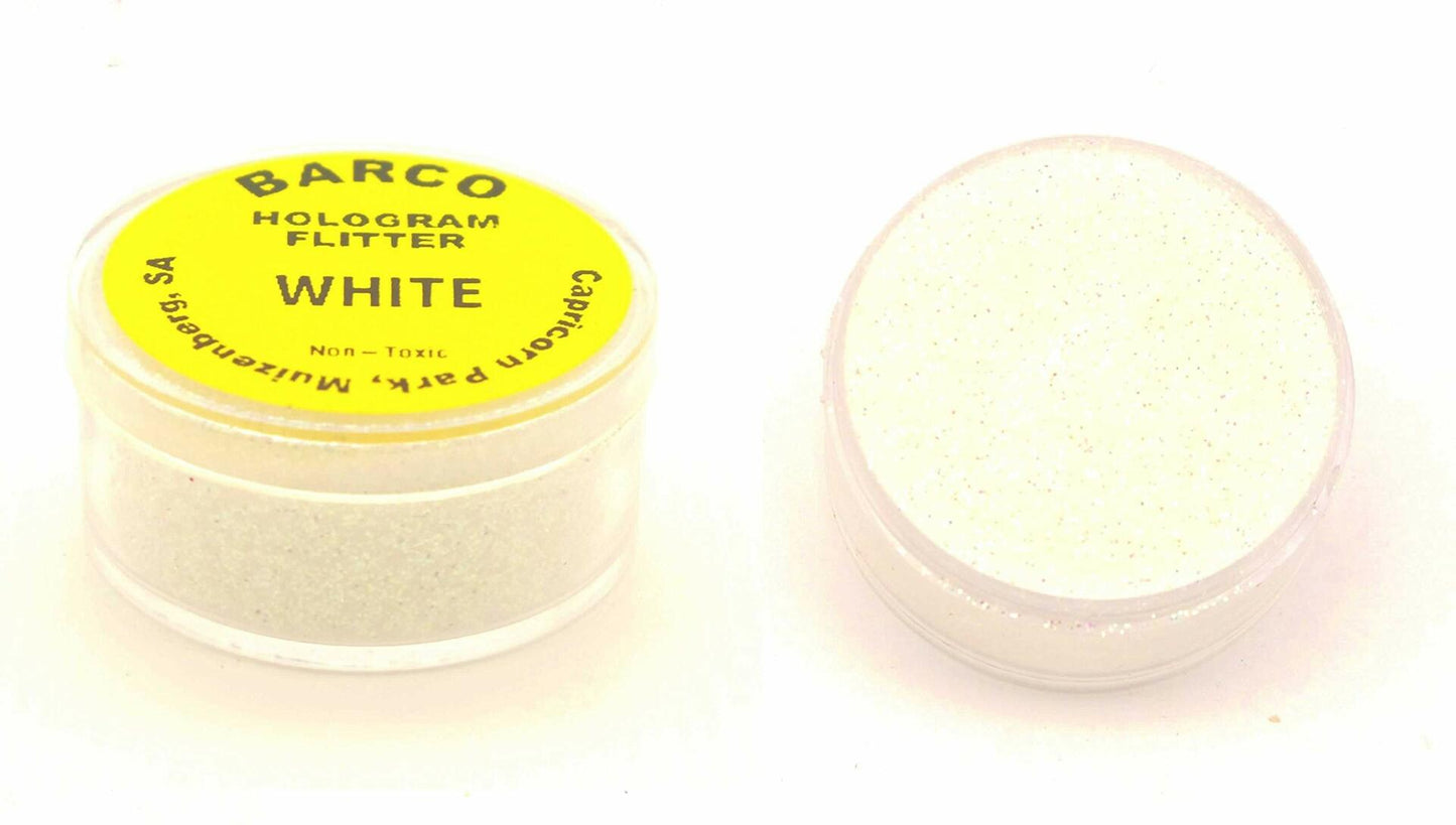 Barco Hologram Glitter White 5g Containers for Cakes Cupcakes Waffles