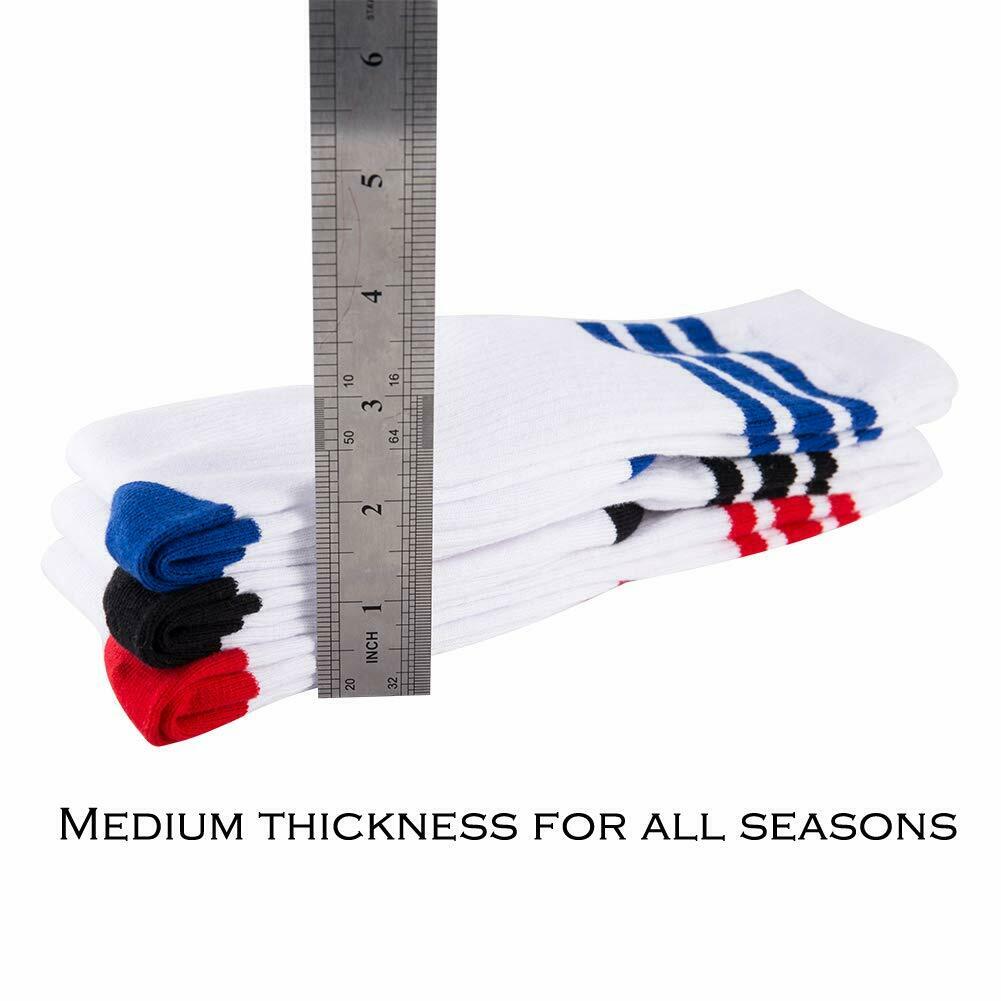 NEVSNEV Knee High Tube Socks Comfortable Breathable Triple Stripes Boys 10-15 YO