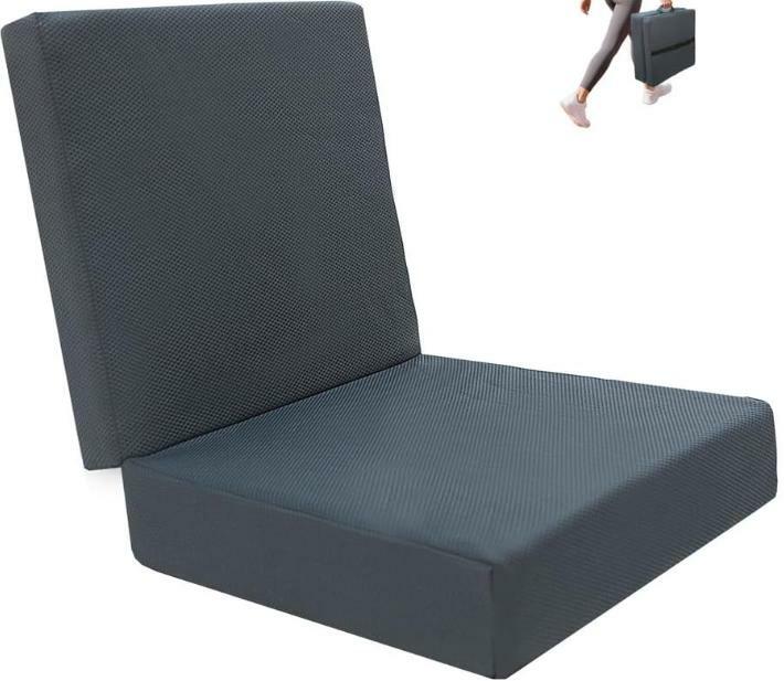 OpyTikar Porch Swing Folding Chair Cushion Light Grey with Handle & Straps