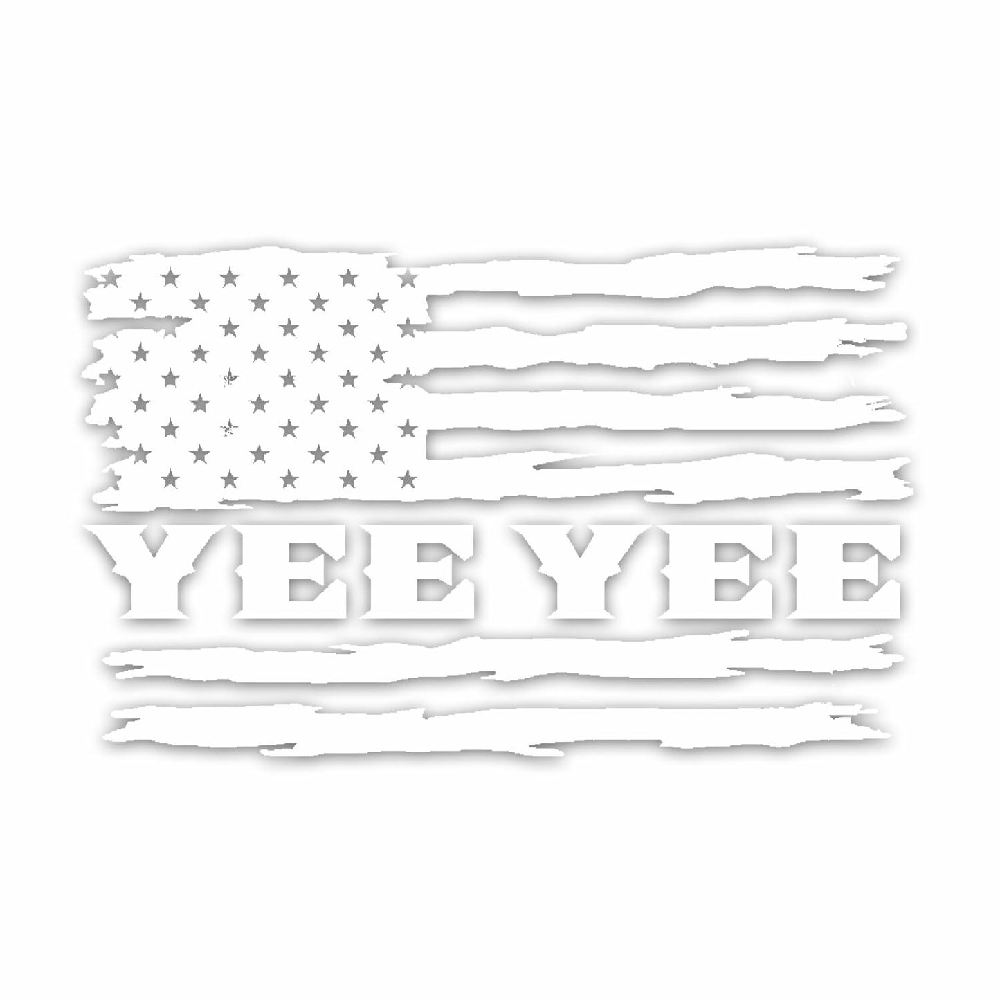 Yee Yee American Flag Vinyl Decal Patriotic Sticker 6x3in Patriot