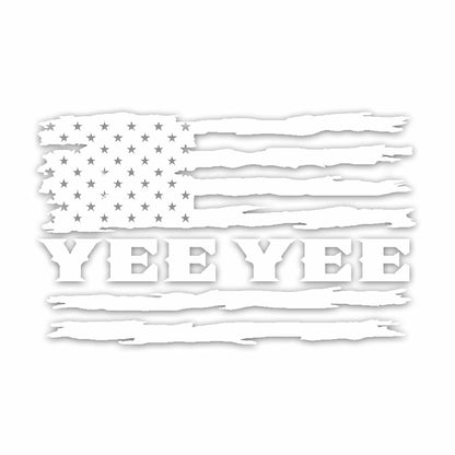 Yee Yee American Flag Vinyl Decal Patriotic Sticker 6x3in Patriot