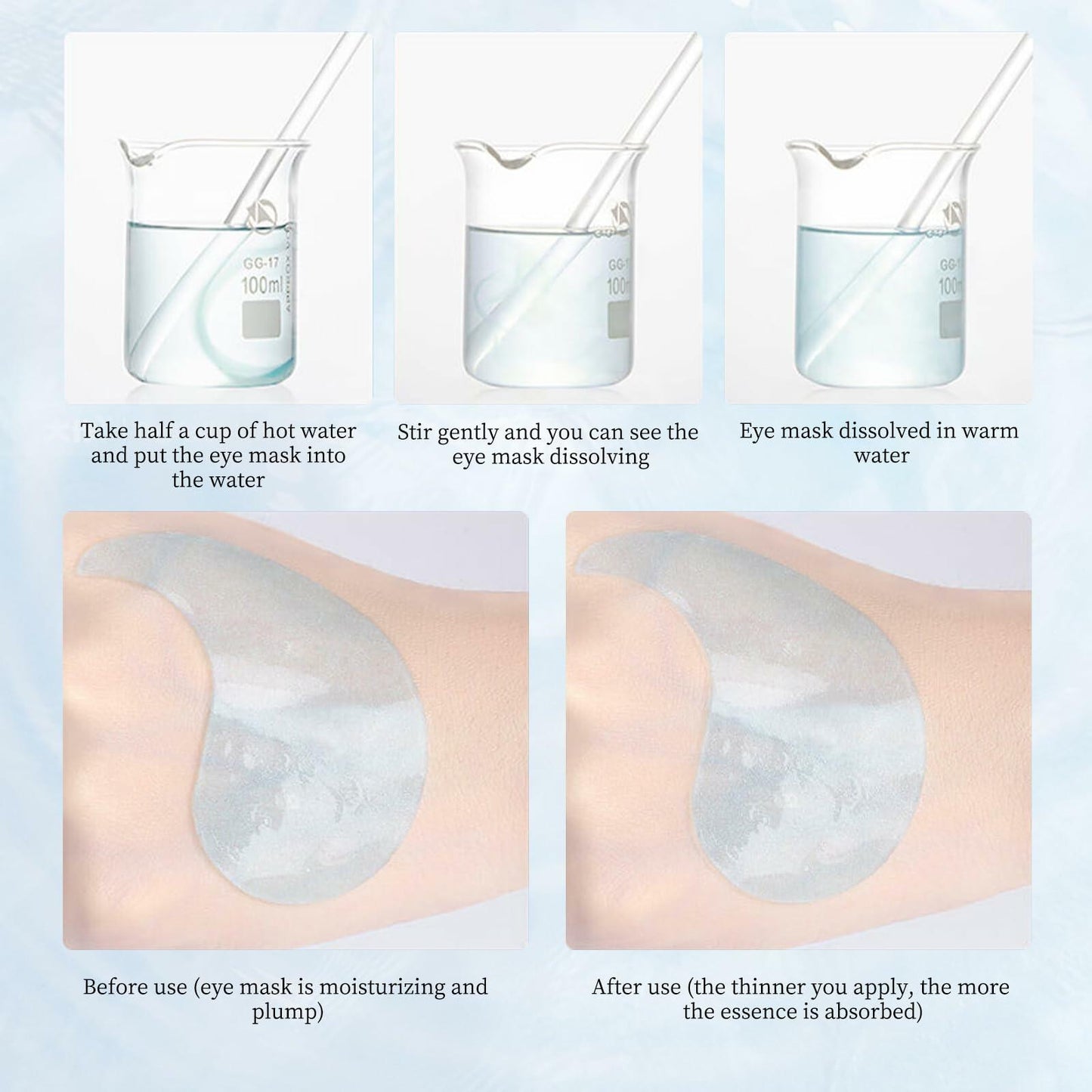 BLIGGLE Under Eye Patches 64 pcs Brightening Hyaluronic Acid Cooling Care