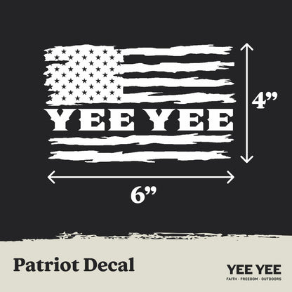 Yee Yee American Flag Vinyl Decal Patriotic Sticker 6x3in Patriot
