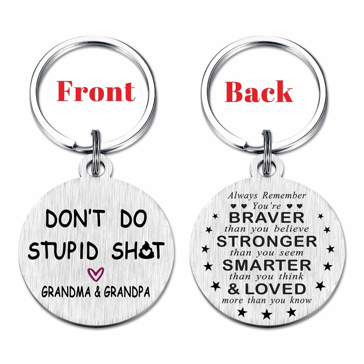 Viayen Teen Boys Valentines Day Gifts Keychain Love Grandpa and Grandma