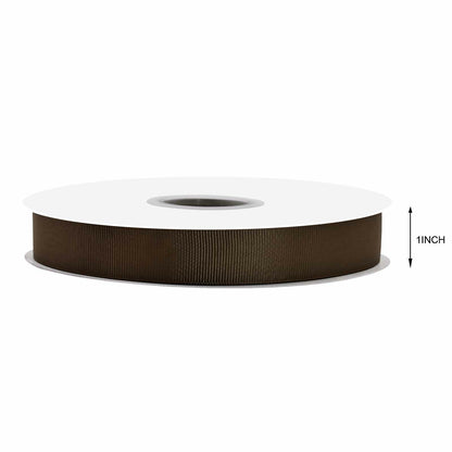 LEEQE Brown Grosgrain Ribbon 1in x 50yd Silk Gift Wrap Crafts