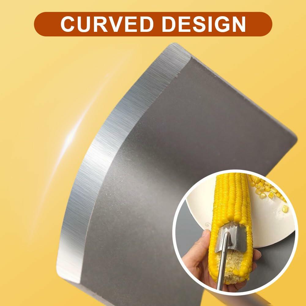 Wegodal Stainless Steel Corn Stripping Tool Long Handle Kitchen Peeler A-1Pcs