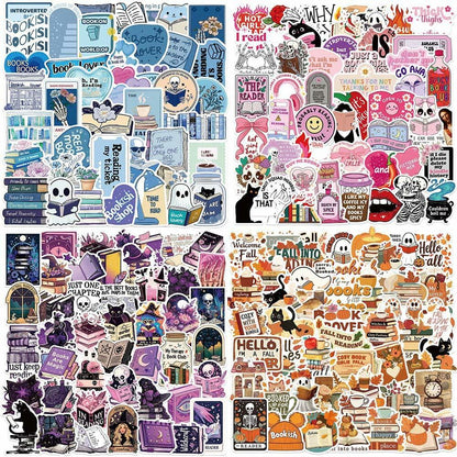 ZoiyTop 200pcs Halloween Vinyl Waterproof Cartoon Book Stickers Decals