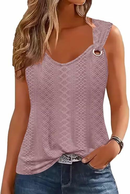 Yuaelria American Flag Star Baseball Tank Vest Pink Size L