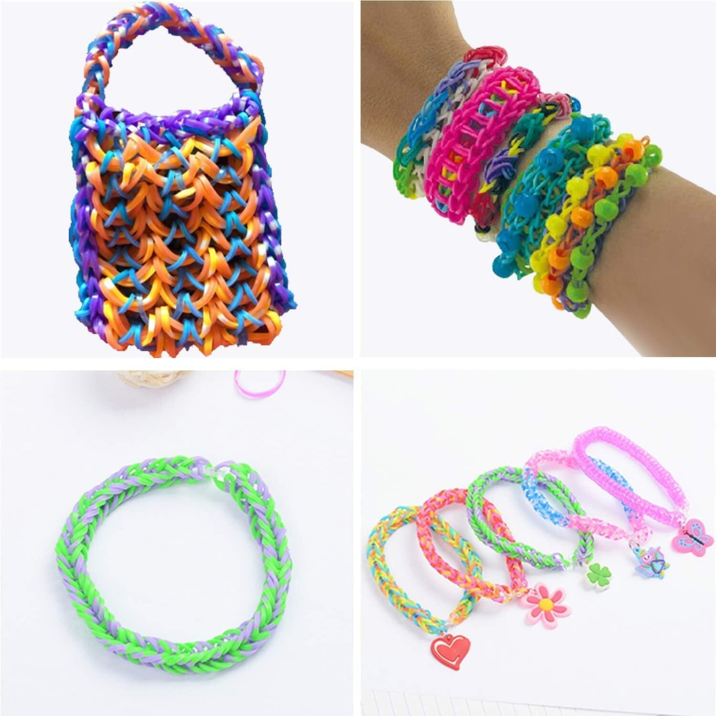 YUSLROB Rubber Band Bracelet Making Kit 2000+ Multi-Color Bands Kids