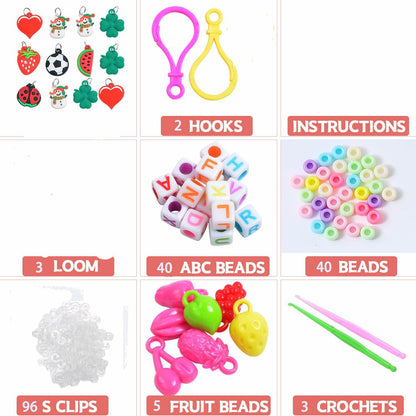 YUSLROB Rubber Band Bracelet Making Kit 2000+ Multi-Color Bands Kids