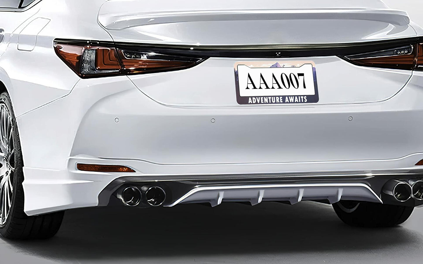 Larkverk Mountains License Plate Frame Aluminum Stainless 12x6 US Standard
