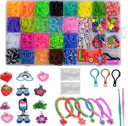 YUSLROB Rubber Band Bracelet Making Kit 2000+ Multi-Color Bands Kids