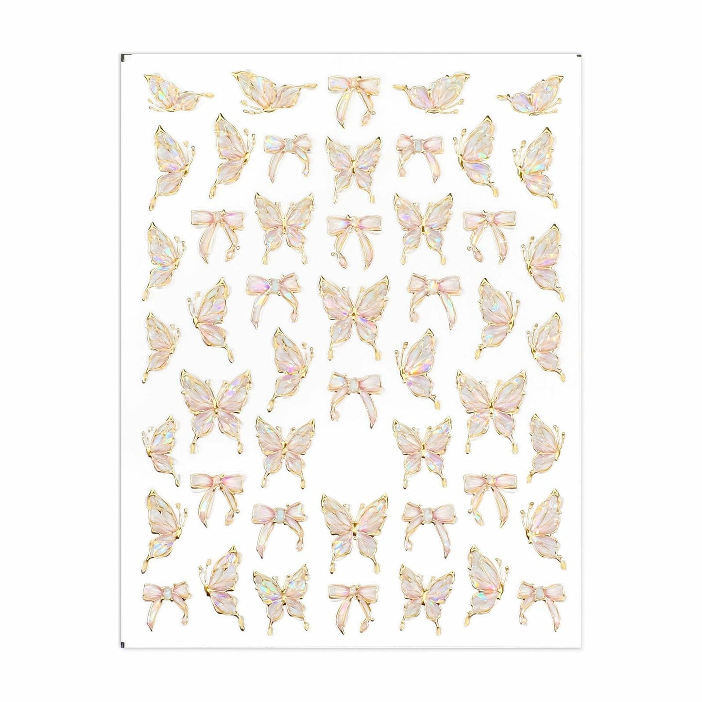 Prasacco Butterfly Nail Stickers 5D Embossed Gold Shell Nail Art Decals