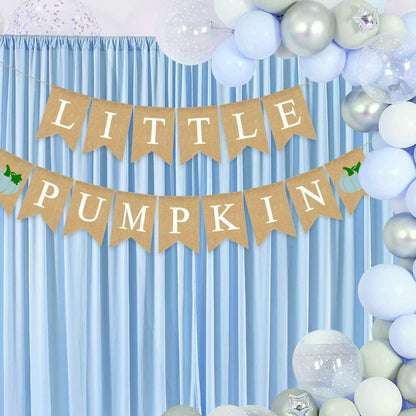 Gankbite Blue Pumpkin Burlap Banner Baby Shower Garland Rustic Harvest