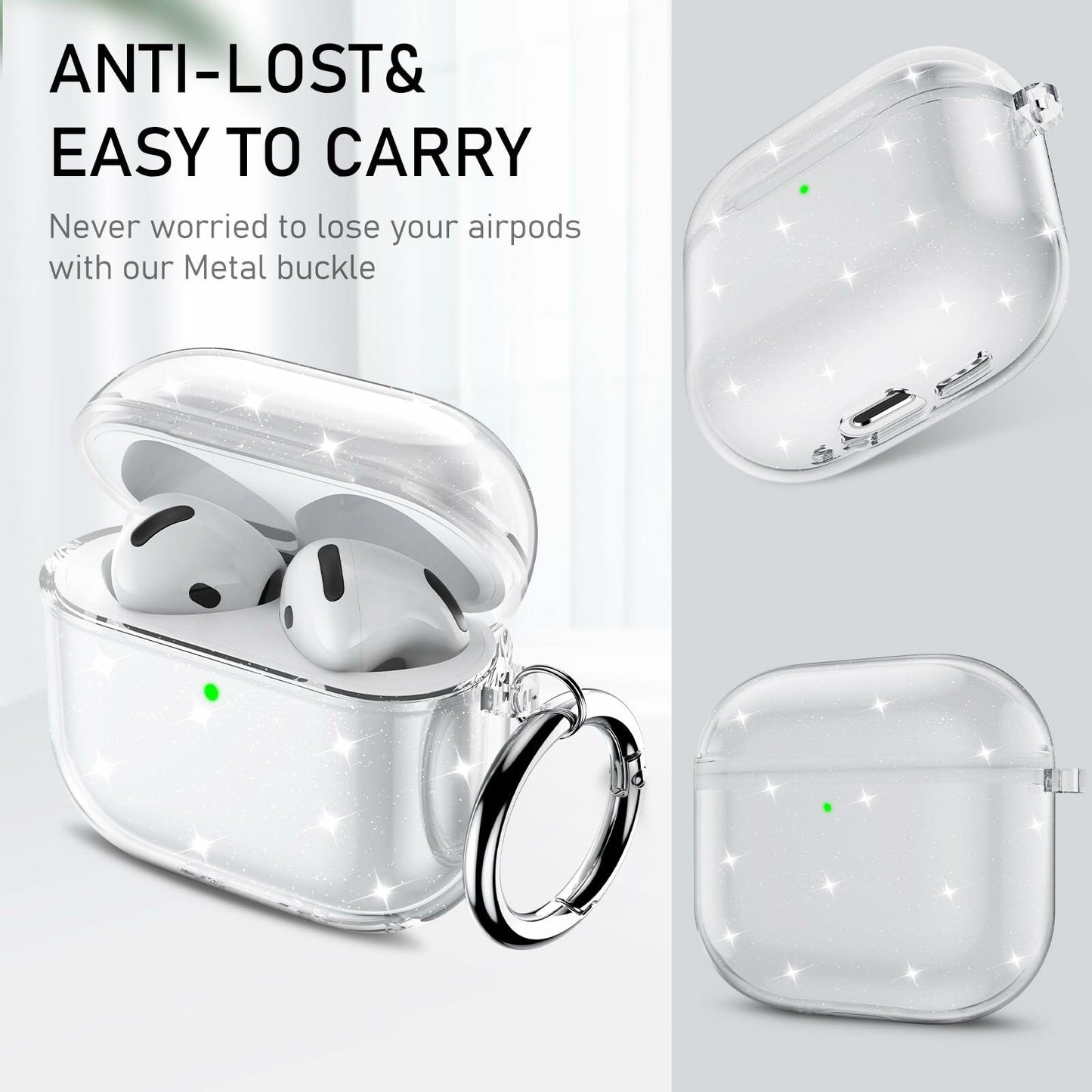 Maxjoy Silicone Case with Cleaner Kit & Keychain for Apple Airpods 4th Gen
