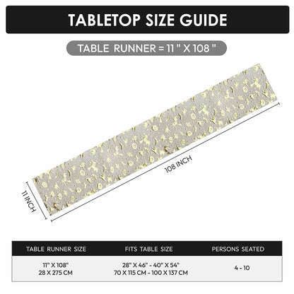 Sioloc Halloween Table Runner Gold Foil Witch Bat Pumpkin Sheer Polyester