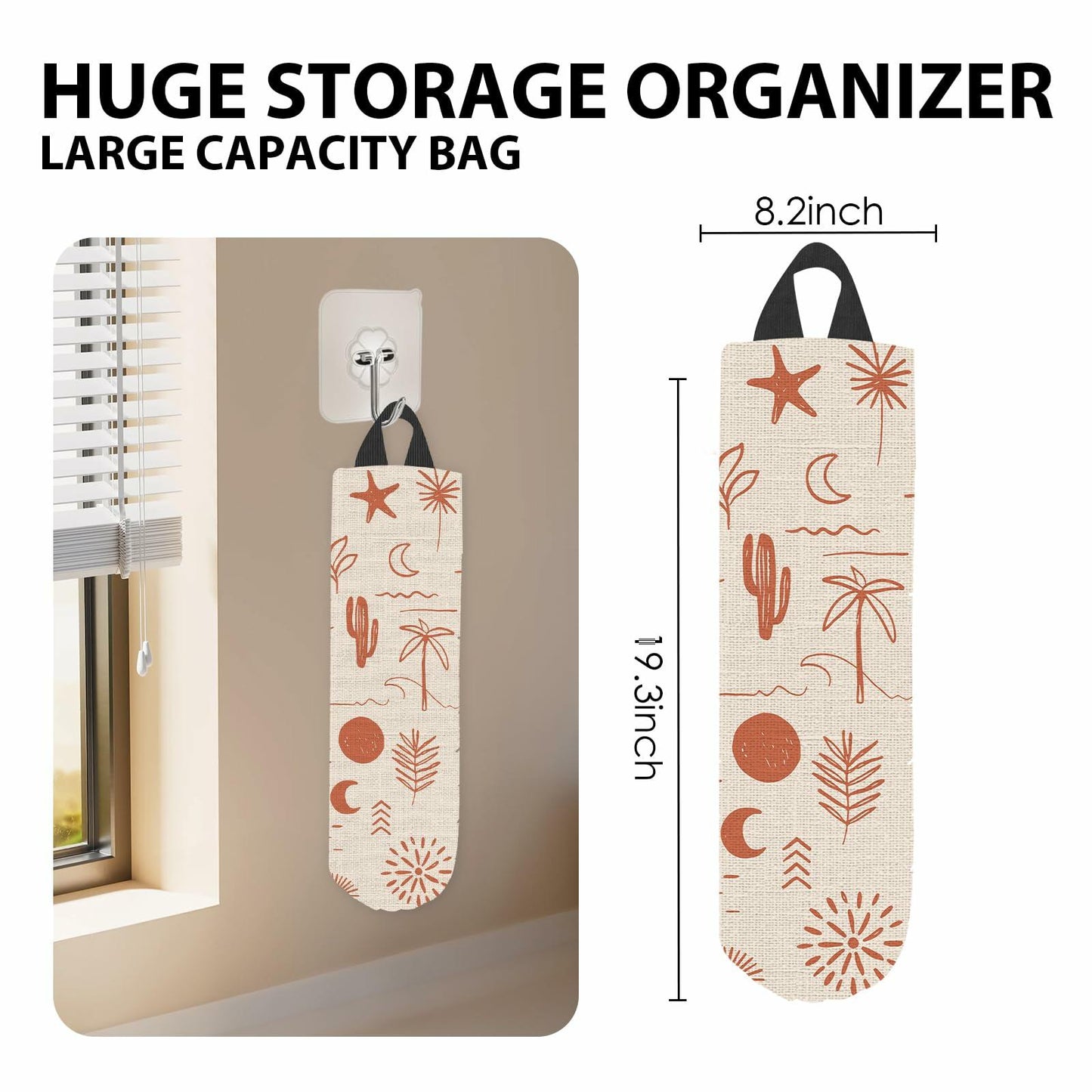 BRUAOWJF Plastic Bag Holder Durable Large Grocery Bag Dispenser Cute Boho