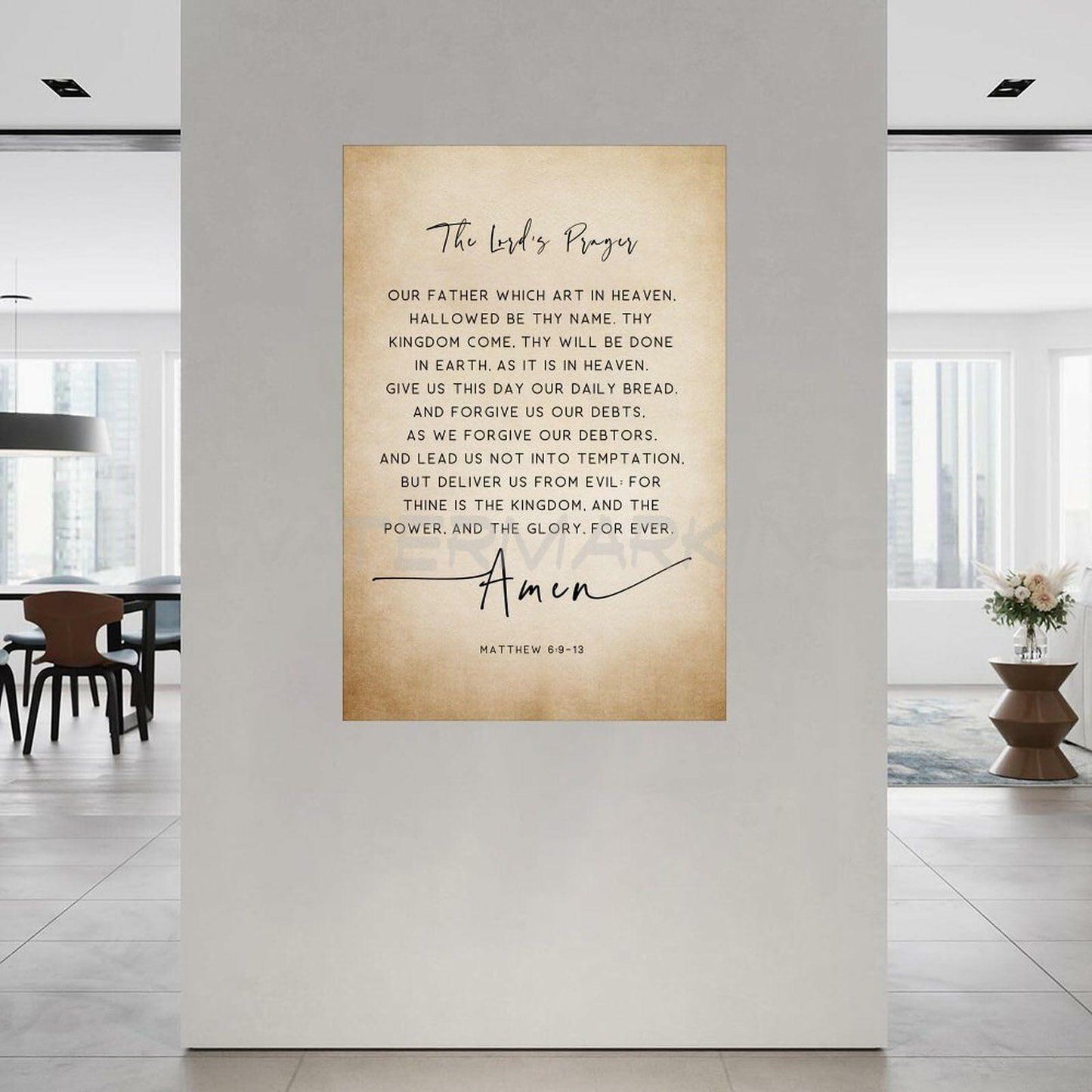 Generic The Lord's Prayer Bible Verse Canvas Wall Art 12x18in Unframed
