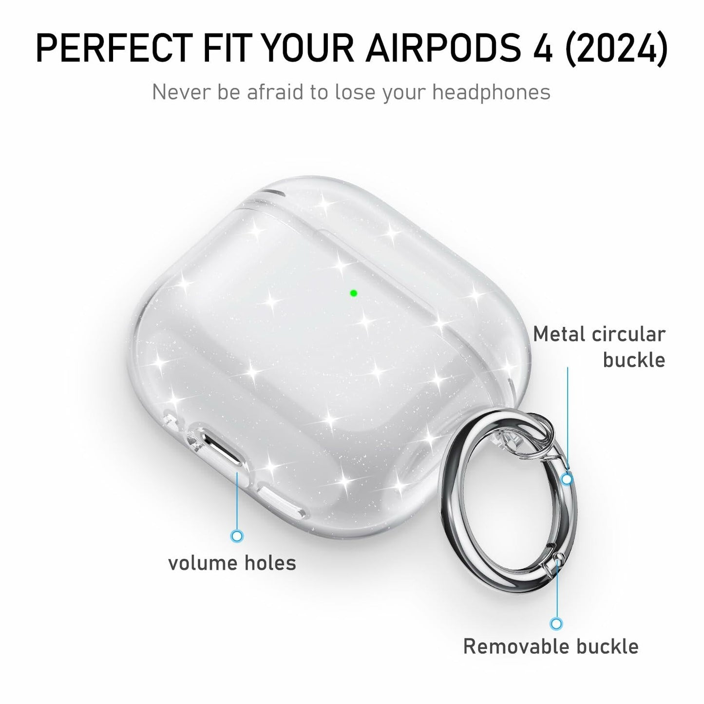 Maxjoy Silicone Case with Cleaner Kit & Keychain for Apple Airpods 4th Gen