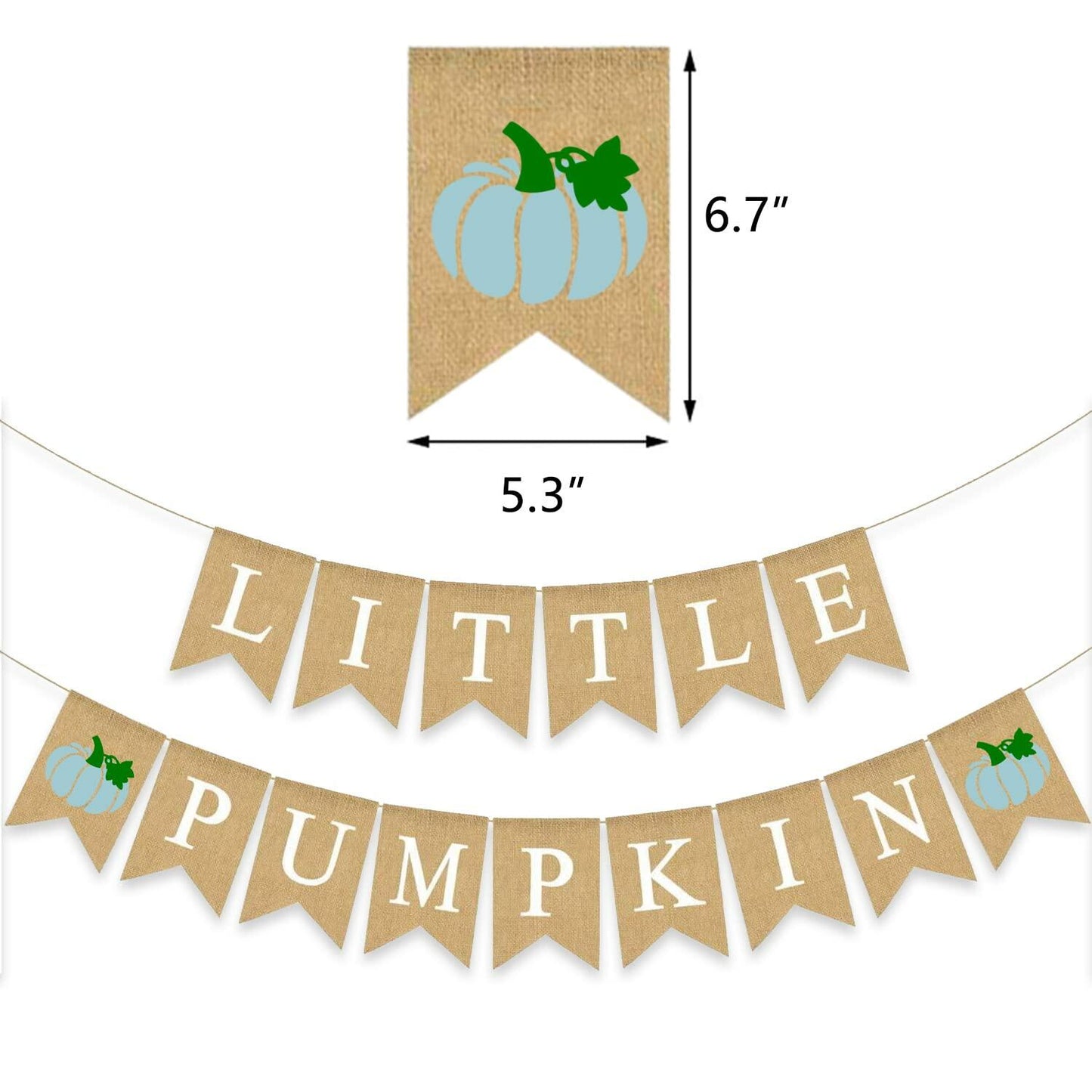 Gankbite Blue Pumpkin Burlap Banner Baby Shower Garland Rustic Harvest