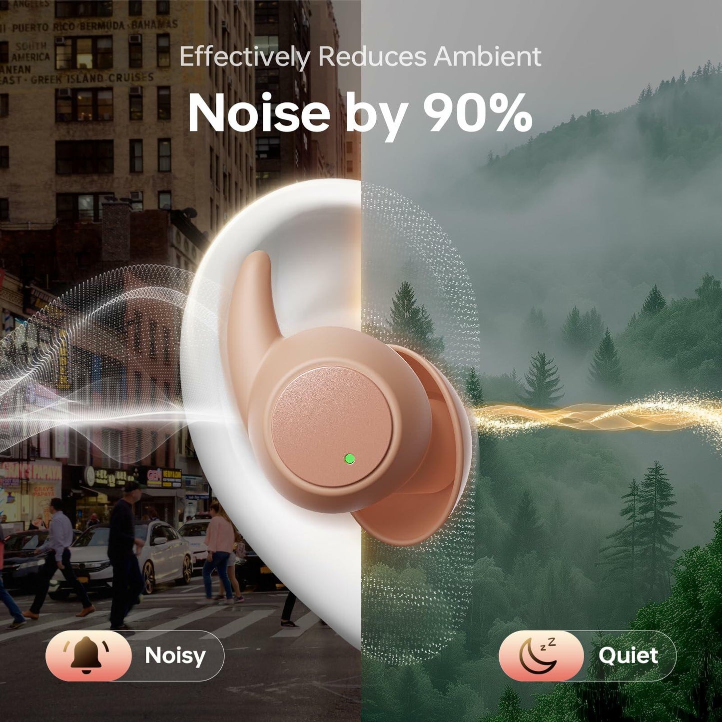 MUSICOZY Bluetooth 5.3 Sleep Earbuds Wireless Lightweight Silicone Ear Plugs