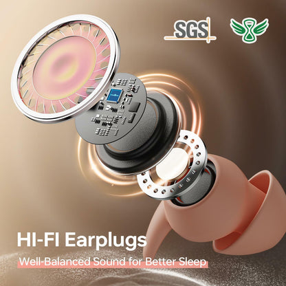 MUSICOZY Bluetooth 5.3 Sleep Earbuds Wireless Lightweight Silicone Ear Plugs