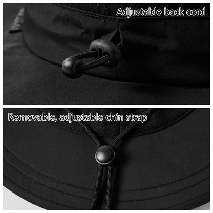 UVSAI UPF 50+ Bucket Sun Hat Laser Mesh Cooling Adjustable Black