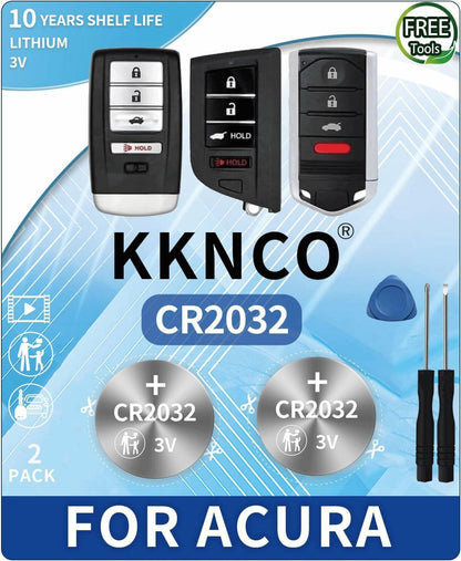 KKNCO Key Fob Battery Replacement for Acura Smart Remote Pack of 2 Batteries