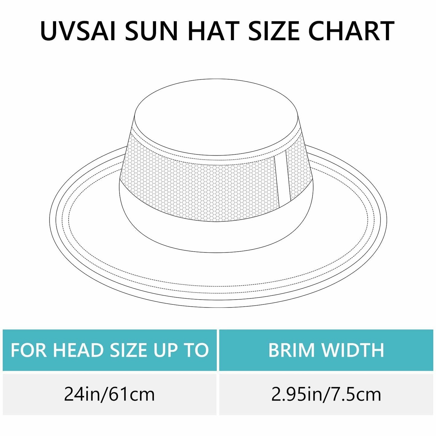 UVSAI UPF 50+ Bucket Sun Hat Laser Mesh Cooling Adjustable Black