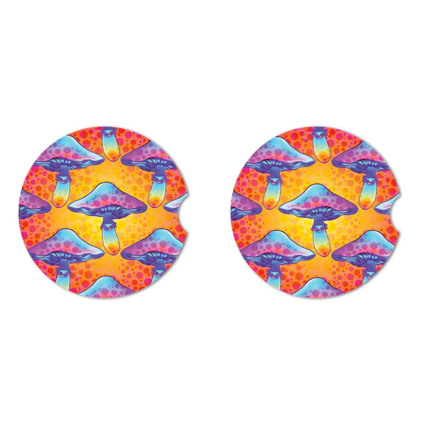 HOMETRIP Absorbent Ceramic Car Coasters Cork Back 2.56'' Sea Turtle 2pcs