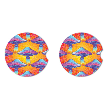 HOMETRIP Absorbent Ceramic Car Coasters Cork Back 2.56'' Sea Turtle 2pcs