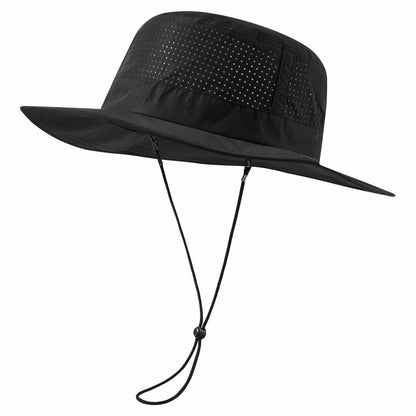 UVSAI UPF 50+ Bucket Sun Hat Laser Mesh Cooling Adjustable Black