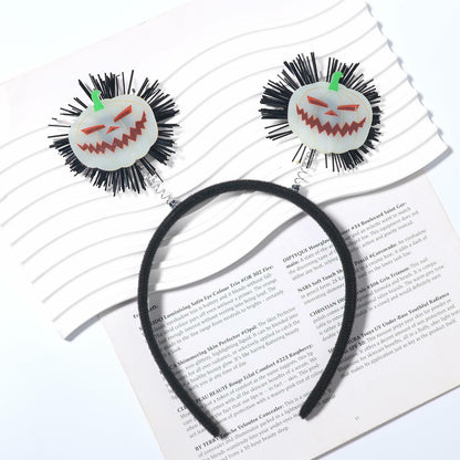 Kistreao Halloween Luminous Pumpkin Headband Glow Dark C-Pumpkin 1Pc Size M