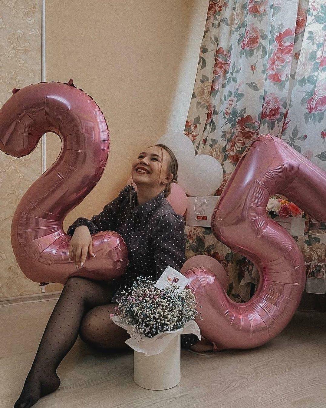 KEXINGTUO 2 Pearlescent Pink Number Foil Balloons 40 Inch Birthday Party