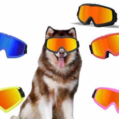 GDSanlian Dog Sunglasses UV-Proof Windproof Adjustable Strap Black Red L