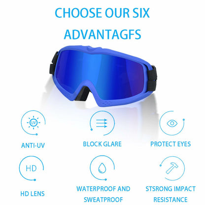 GDSanlian Dog Sunglasses UV-Proof Windproof Adjustable Strap Black Red L