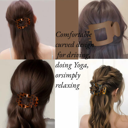Generic 4-Pack Large Matte Non-Slip Claw Barrettes Hair Clips 4-Square