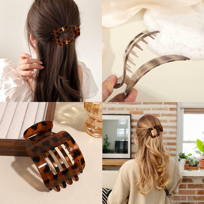 Generic 4-Pack Large Matte Non-Slip Claw Barrettes Hair Clips 4-Square
