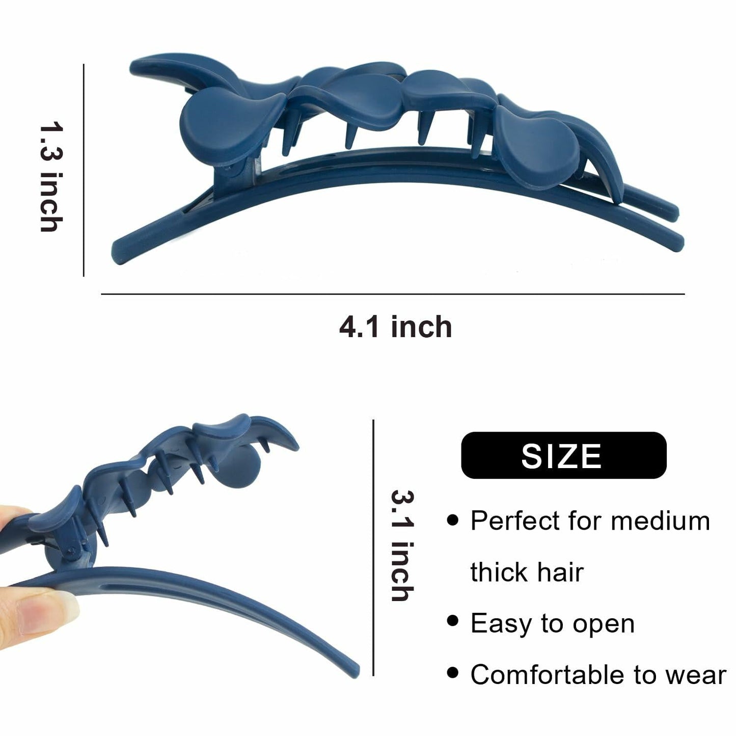 Mevnccola 6 Pack 4.1" Floral Matte Hair Claw Clips Non-Slip Multi-Color
