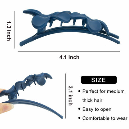 Mevnccola 6 Pack 4.1" Floral Matte Hair Claw Clips Non-Slip Multi-Color