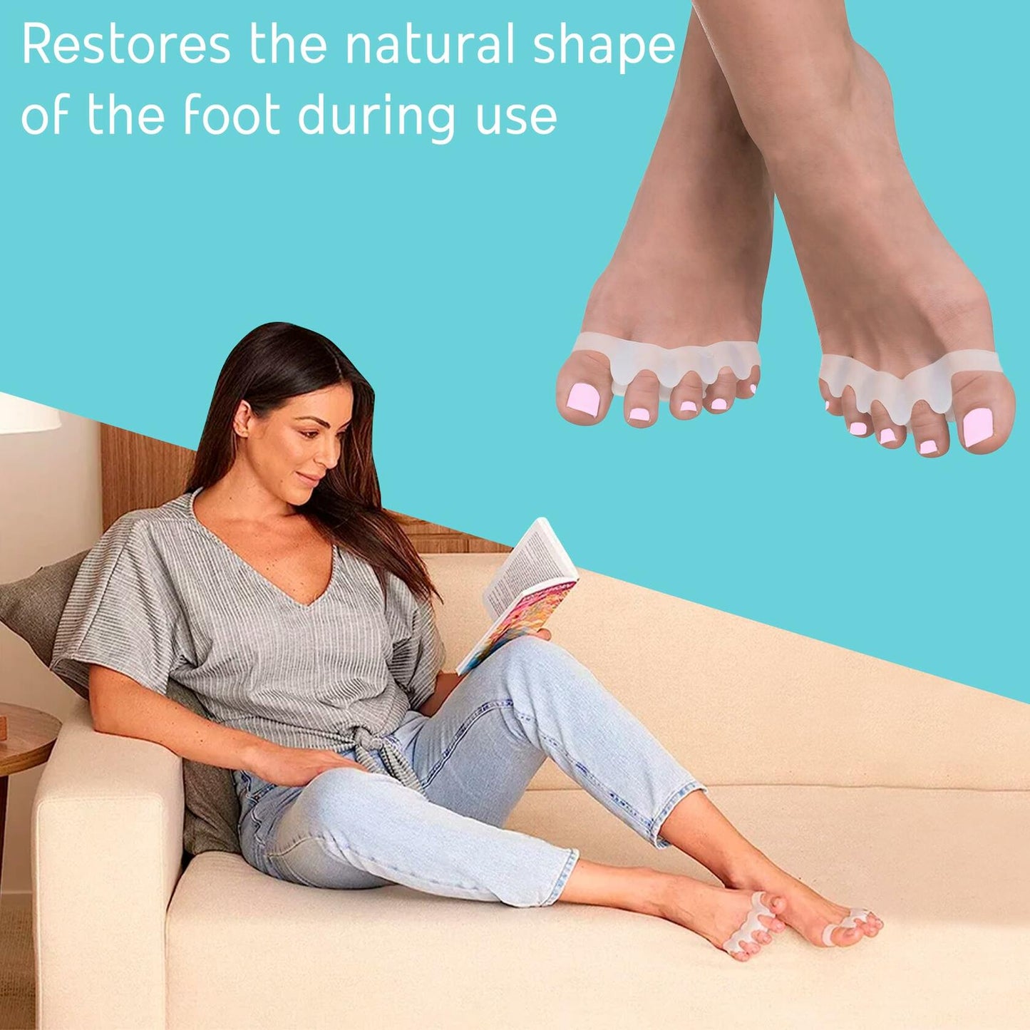 NAMELESS NICHE Toe Separators Bunion Corrector Toe Spacers Pink 1 Pair