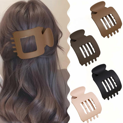 Generic 4-Pack Large Matte Non-Slip Claw Barrettes Hair Clips 4-Square