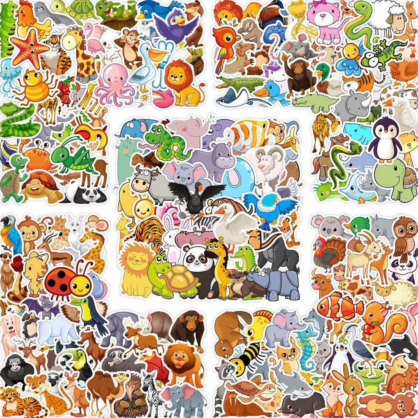 Debuosim 200 Pcs Cute Animal Waterproof Vinyl Stickers for Kids Teens Girls Boys