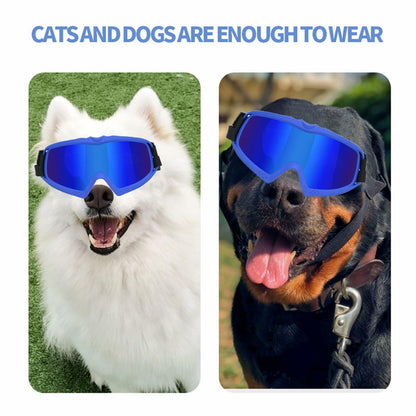 GDSanlian Dog Sunglasses UV-Proof Windproof Adjustable Strap Black Red L