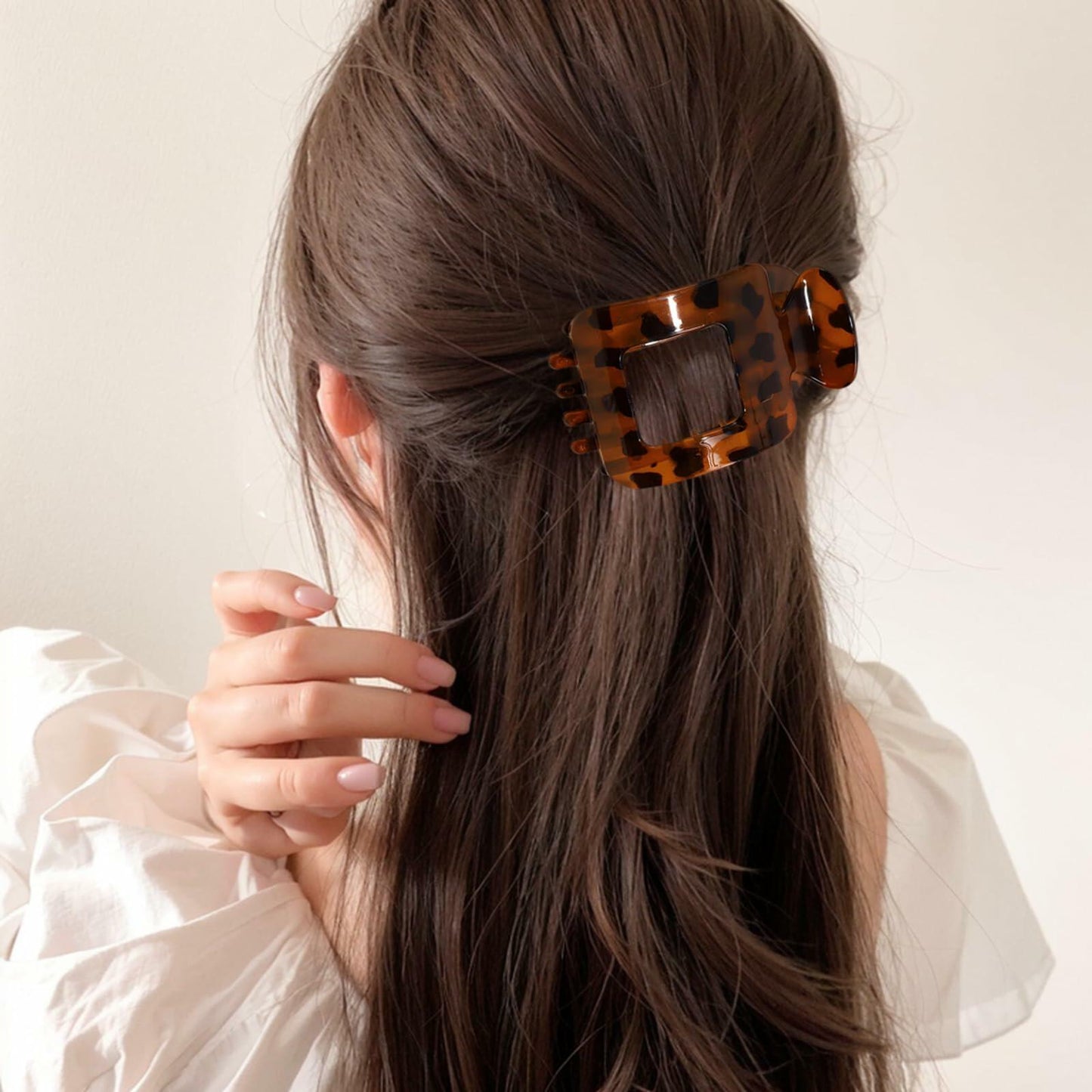 Generic 4-Pack Large Matte Non-Slip Claw Barrettes Hair Clips 4-Square