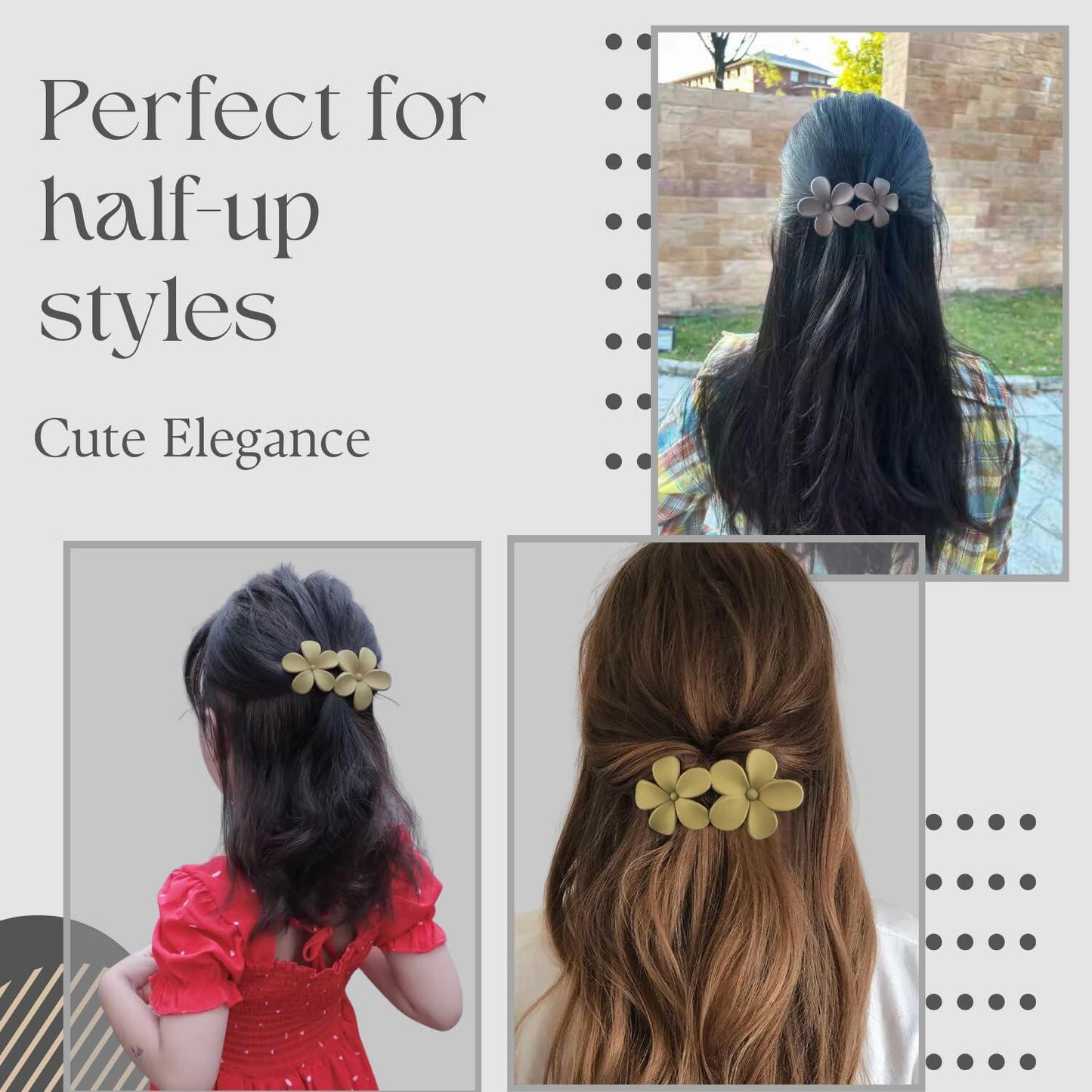 Mevnccola 6 Pack 4.1" Floral Matte Hair Claw Clips Non-Slip Multi-Color