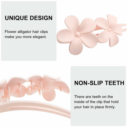 Mevnccola 6 Pack 4.1" Floral Matte Hair Claw Clips Non-Slip Multi-Color